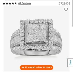 2 CT. Genuine Diamond 10K White Gold Ring-Size 5